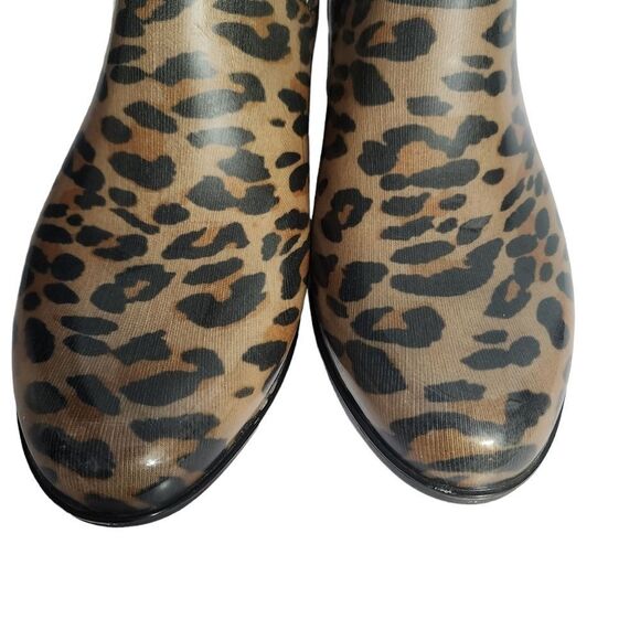 Aldo Acimovic Chelsea Waterproof Leopard Print Ankle Rain Boot Size 8 - Picture 3 of 8
